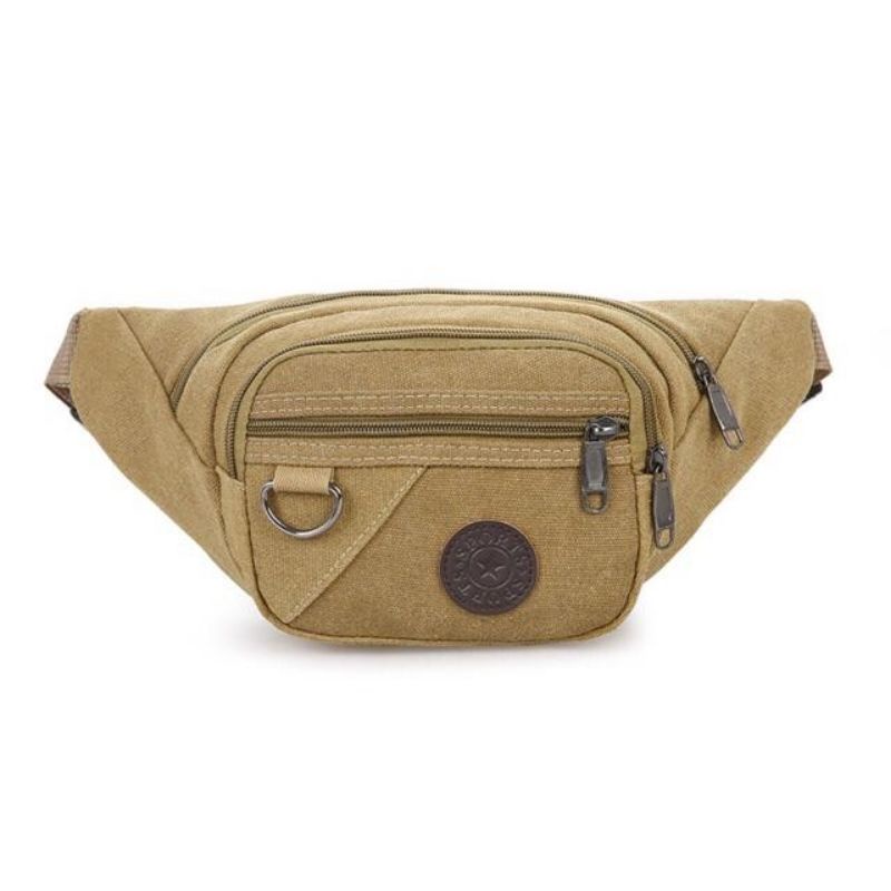 Tas Selempang Pria Waistbag Cowok Bahan Canvas Import Berkualitas