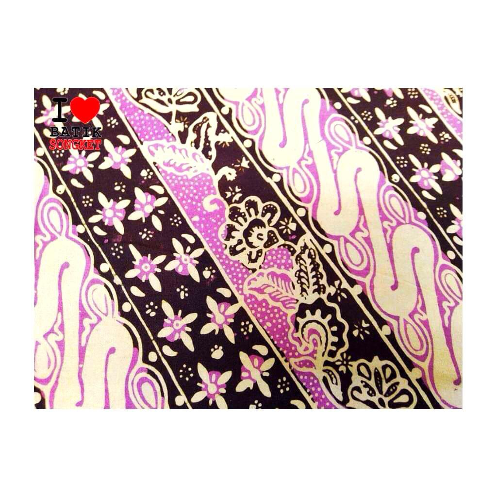 Bahan sutra 2 meter motif 2 kain batik pekalongan cap cetak rok asli silk