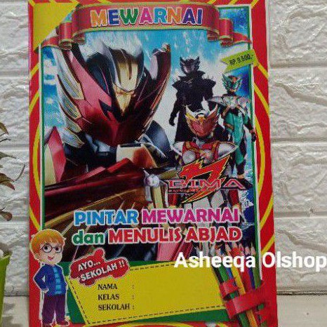 Buku Mewarnai Dan Menulis abjad BIMA