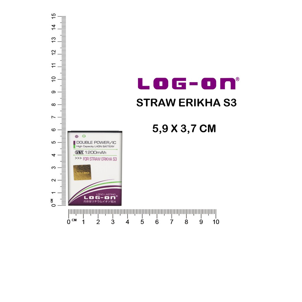 BATERAI STRAWBERRY ERIKHA S3 - LOG ON DOUBLE POWER BATTERY BATRE