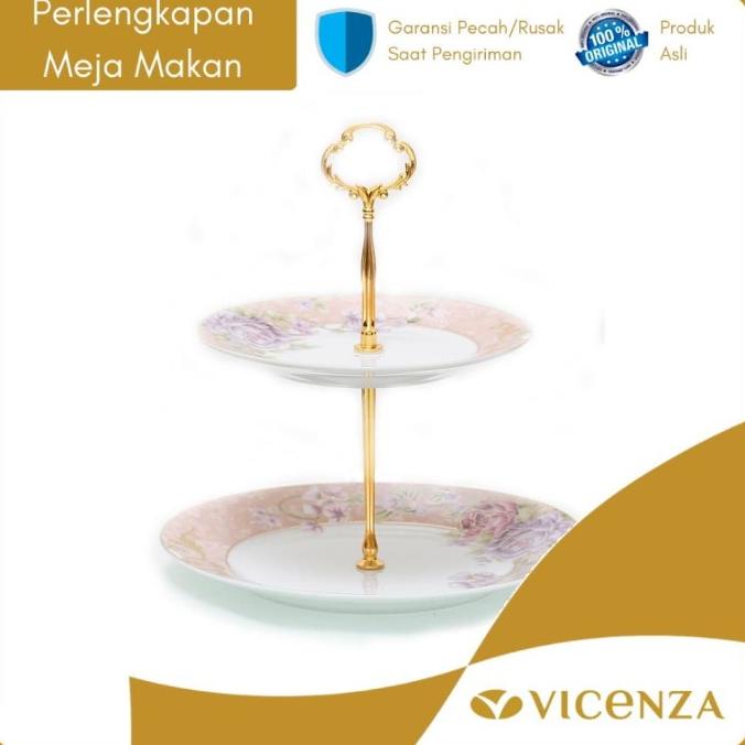 Vicenza Double Plate - Piring Susun P24 Magnolia