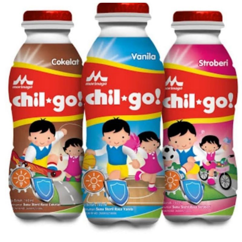 Susu UHT Morinaga Chil go 130 Vanilla Coklat Strawberry