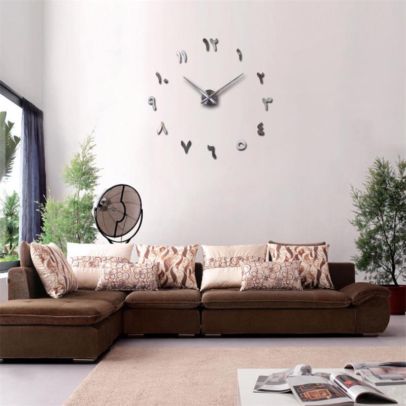 Jam Dinding DIY Model Arab Giant Wall Clock Quartz Creative Design