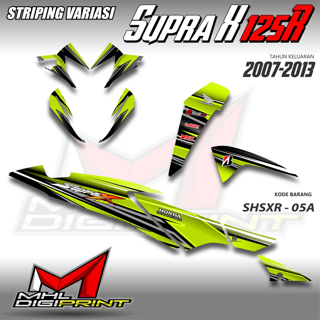 STRIPING VARIASI SUPRA X 125R - STIKER SUPRA X 125 BATMAN - SHSXR 05