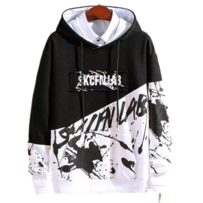 Sweater hoodie pria SKCFNLAB sweater cowok reglan fleece