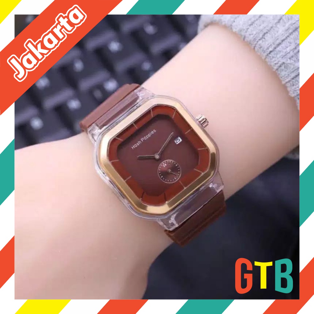 ❤GTB❤ Jam Tangan Wanita Cewek Hosh Poppies Sergi Jarum Strap Rubber JT037