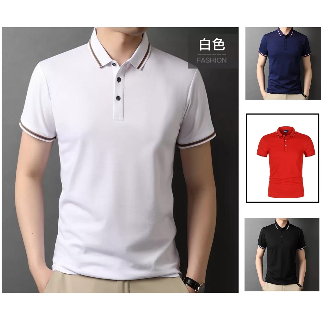 NANDO BAJU KAOS T-SHIRT POLO  KERAH LIST/ KAOS POLO / KAOS KERAH / KAOS TURN BACK / T-SHIRT POLO / T