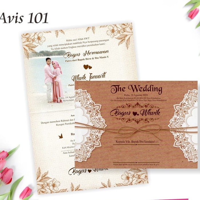 Undangan Nikah simple murah kekinian elegan semi rustic keren