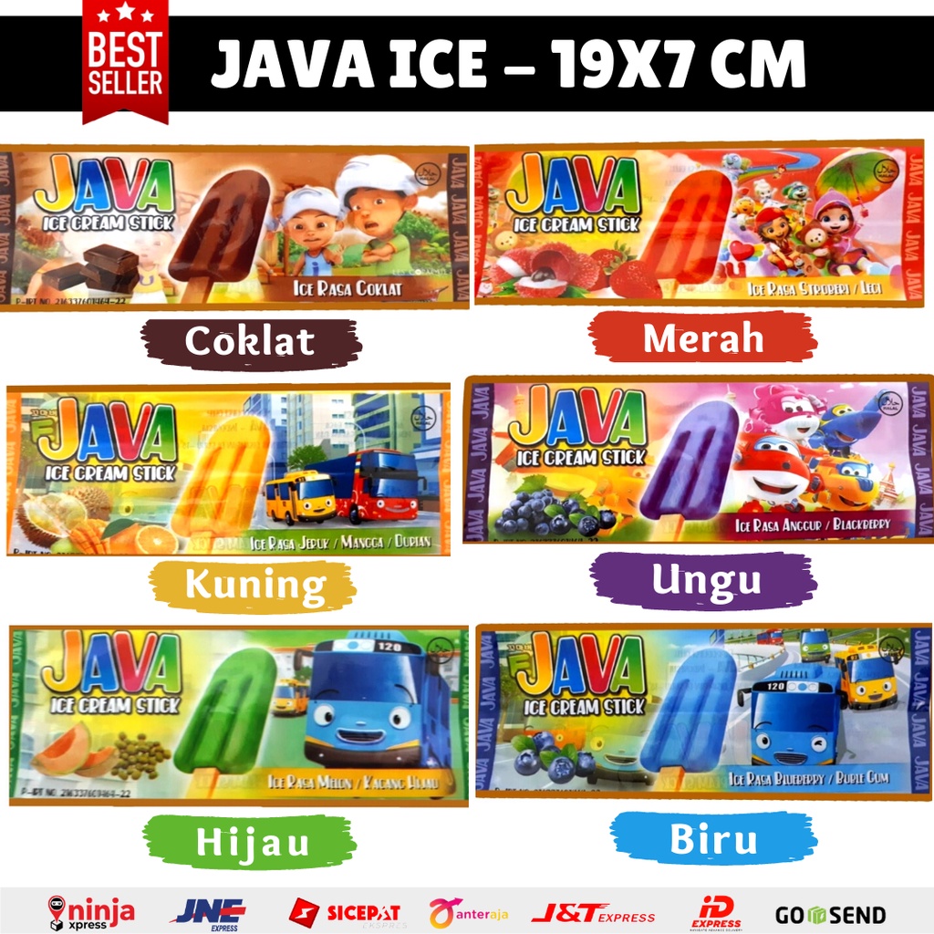 

JAVA Kemasan Eskrim Stick Karakter Plastik Ice Cream Unik Pelastik Makanan Es Loly 19X7 cm