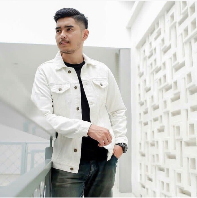 Jaket jeans oversize PUTIH (WHITE ) unisex