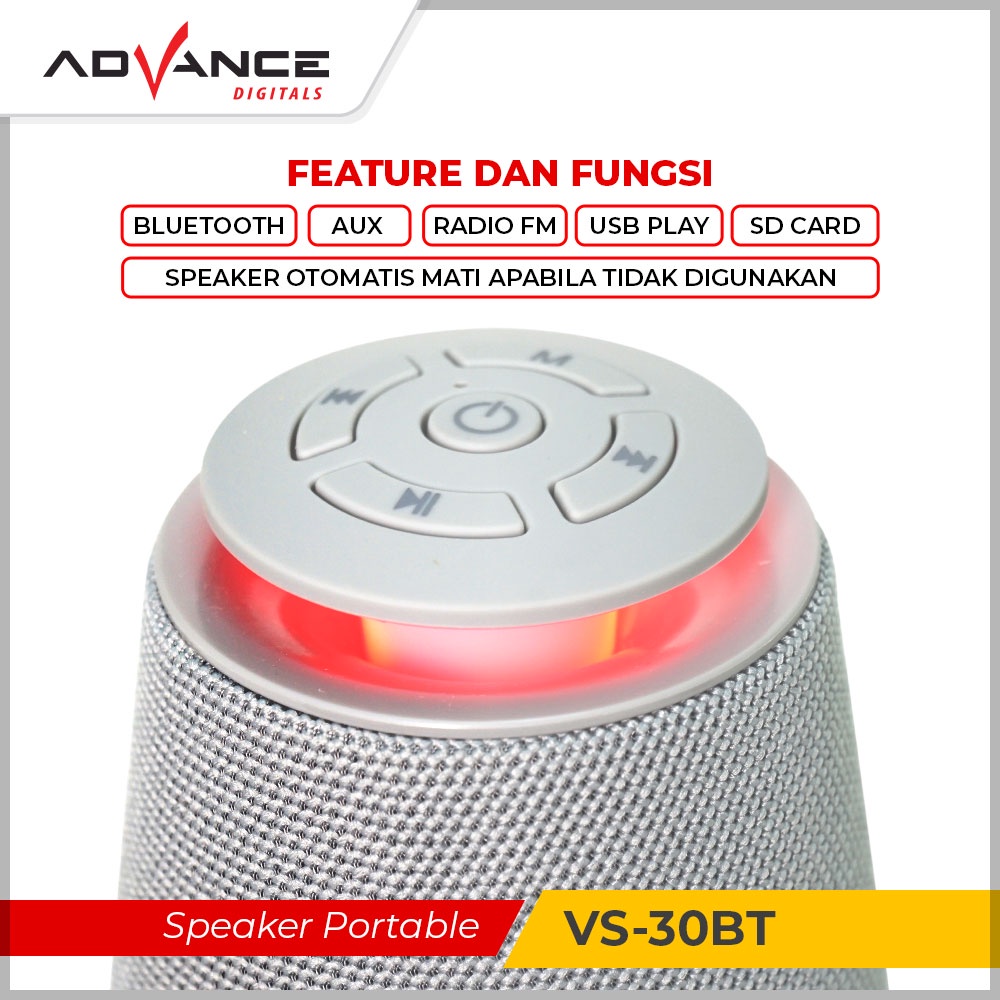 Advance Bluetooth Speaker BT5.0+EDR VS-30 BT V2 Audio MINI SUPER BASS Garansi 1 tahun