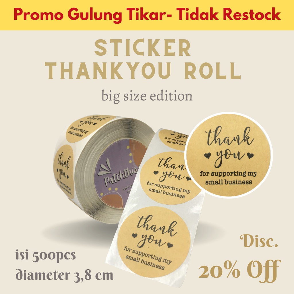 

Sticker Thankyou 3,8 CM/ 1,5 Inch Roll Segel Bulat Murah Untuk Dekorasi Olshop atau Kemasan