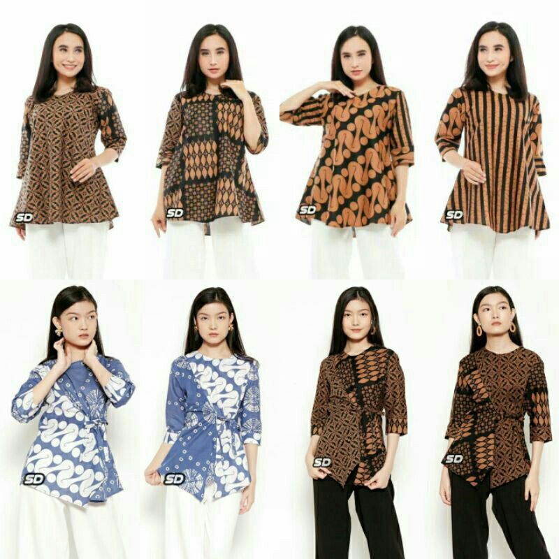 BAJU BATIK WANITA MODERN MONALISA GENES M,L,XL asli PEKALONGAN