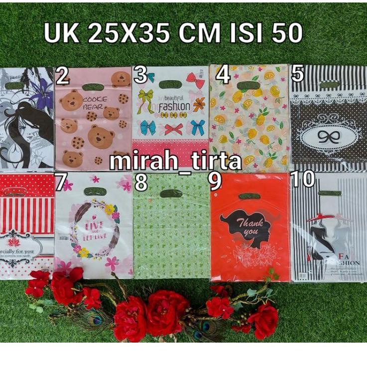 

☊ ♥️♥️25x35cm Kantong kresek plong motif olshop . kantong plastik plong motif 25x35 Kresek pond motif ▼