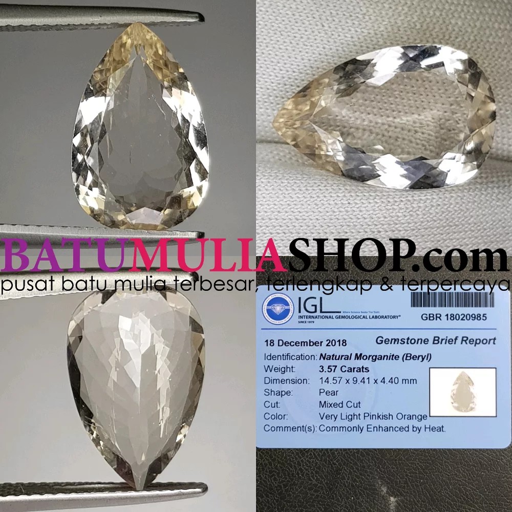 Natural Morganite Beryl 3.57 Cts