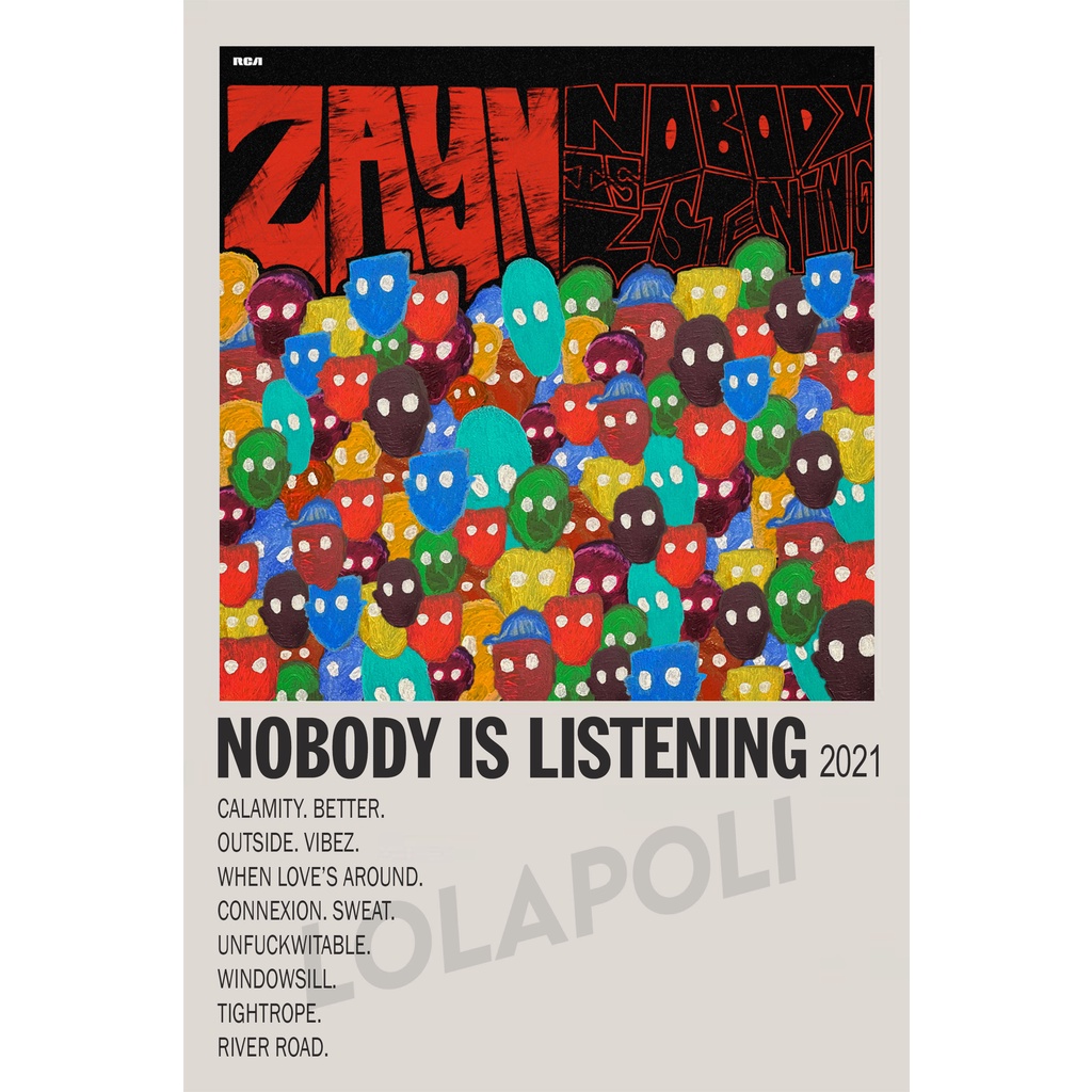 Poster Cover Album Nobody is Listening - ZAYN