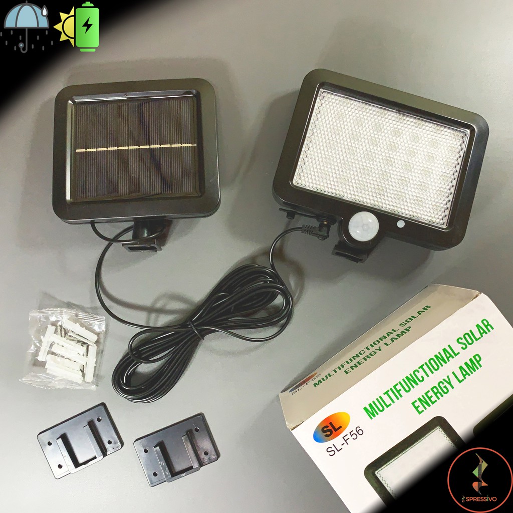 Lampu tenaga surya otomatis 56 LED dinding outdoor PIR 3 Mode