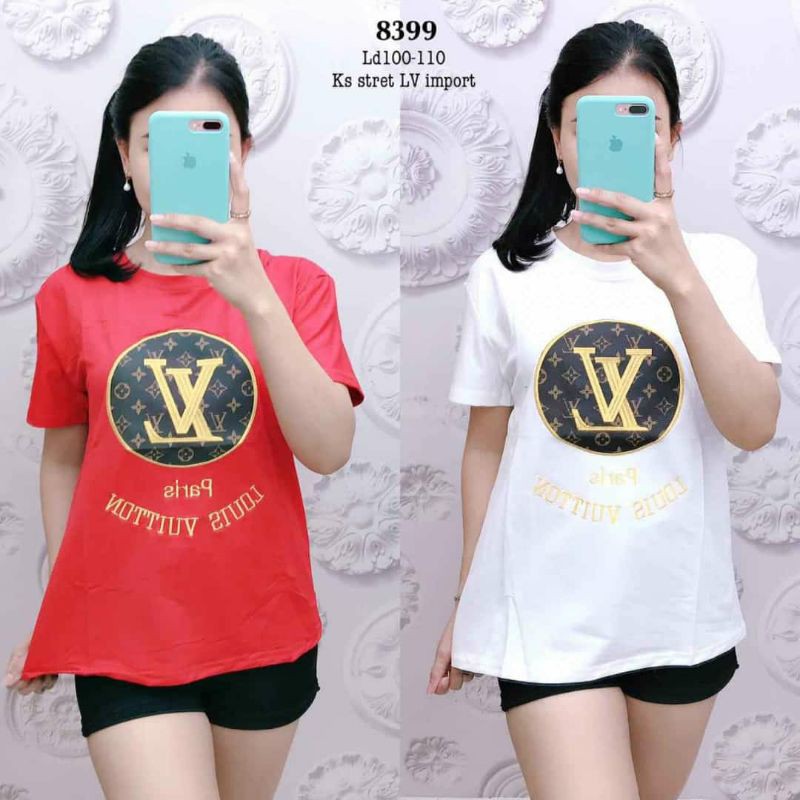 ATASAN KAOS OBLONG WANITA IMPORT PREMIUM LV LOUIS VUITTON 8399