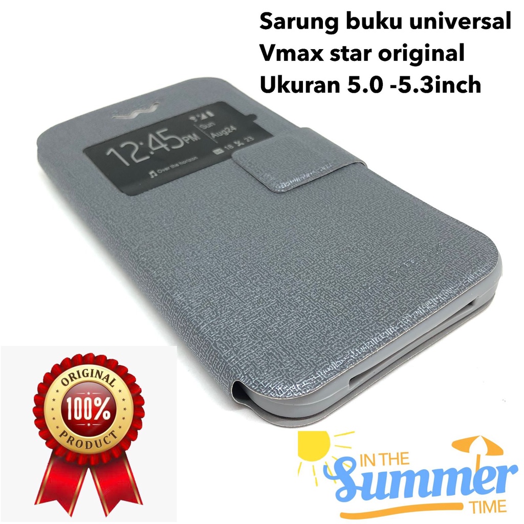 ume Flip case universal ukuran 5.0&quot; sampai 5.3&quot; flipcase book cover sarung buku buka tutup flipshell