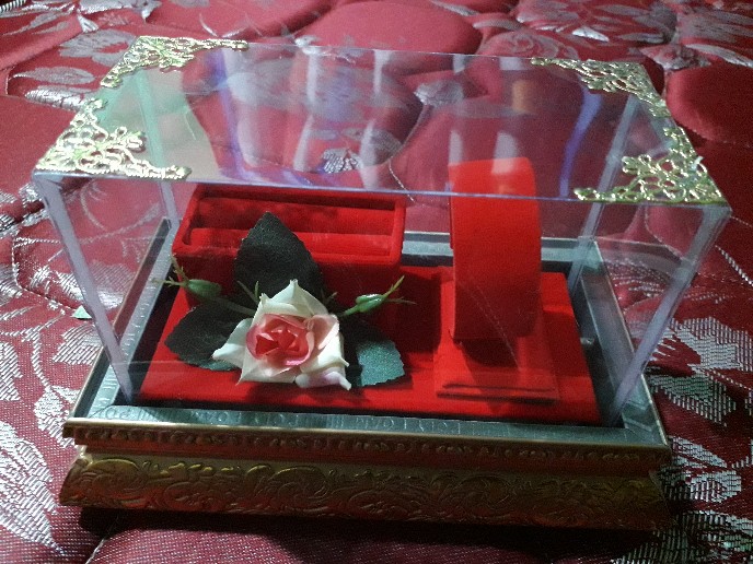 Kotak Cincin Gelang Frame Tutup Mika Untuk Seserahan/ Lamaran Fcg