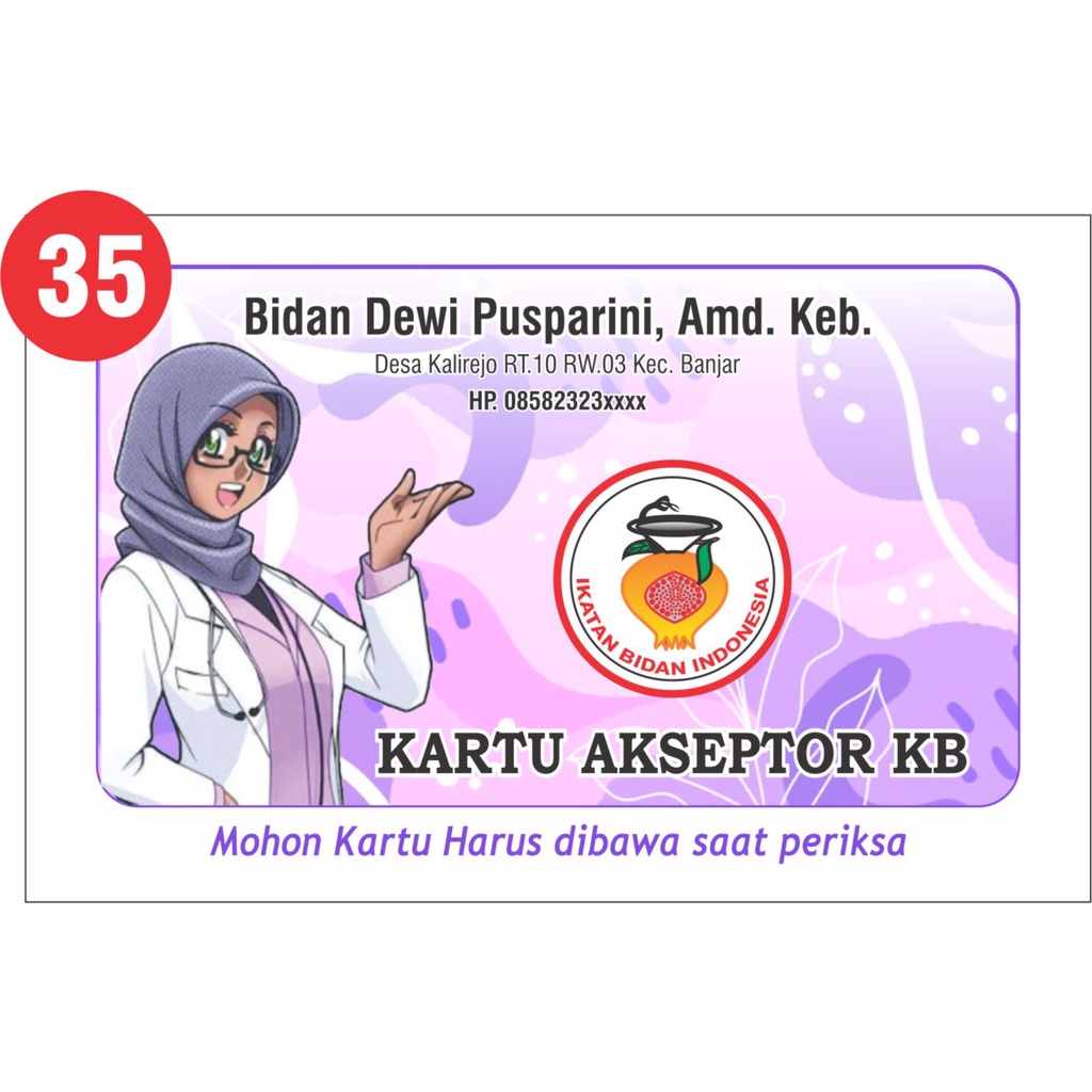 Kartu Akseptor KB Lipat 3 , Kartu KB Lipat 3 (isi 100 lbr)