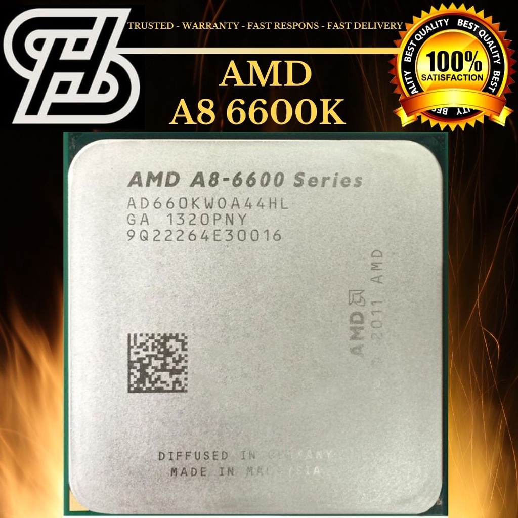 AMD A8 6600k -  3.9GHz up to 4.2GHz SocketFM2 Radeon HD 8570D TDP100W - Best Quality Processor Kompu