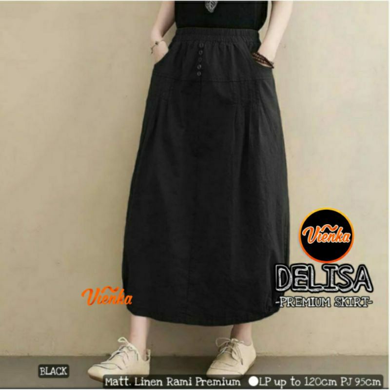 rok skirt wanita korea pinggang karet