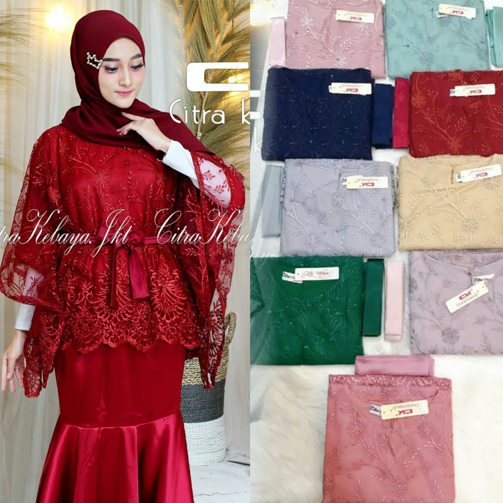 kebaya kalong tulle bordir mutiara