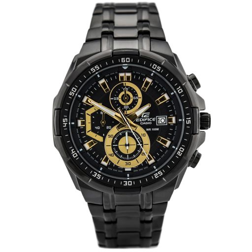 Jam Tangan Pria Casio Edifice EFR-539 Black List Gold Original BM
