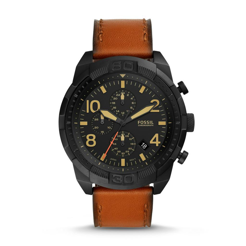Fossil Bronson Chronograph Luggage Leather Watch-FS5714