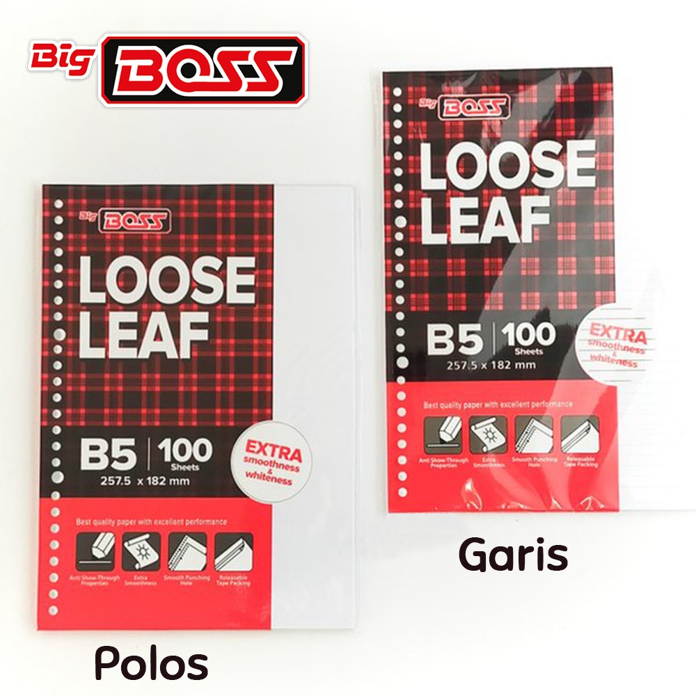 

Big Boss - Loose Leaf B5 100 Lembar Garis & Polos