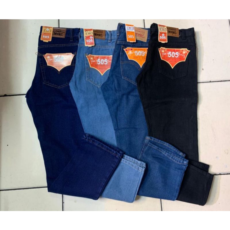 Celana Jeans Panjang Pria Standar Reguler Celana Panjang Jeans Basic Pria Celana Panjang Denim Pria Bahan Jeans Tebal