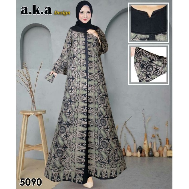 "DK" (BISA-COD) BAJU GAMIS WANITA BATIK VISCOSE SUTRA FREE MASKER TERBARU // GAMIA BATIK KEKINIAN //