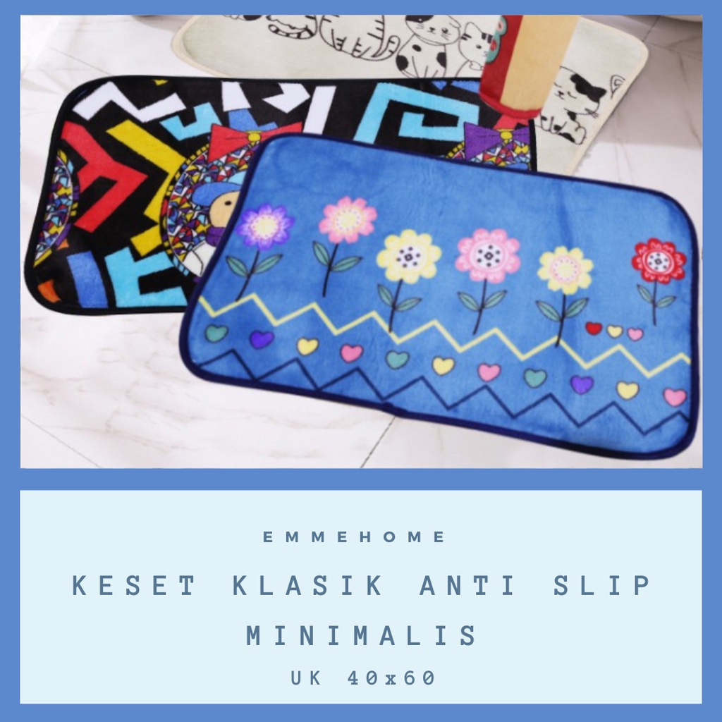 Keset Kaki Kamar Mandi Anti Slip Tebal Berkualitas Menyerap Air Ukuran 40x60 cm