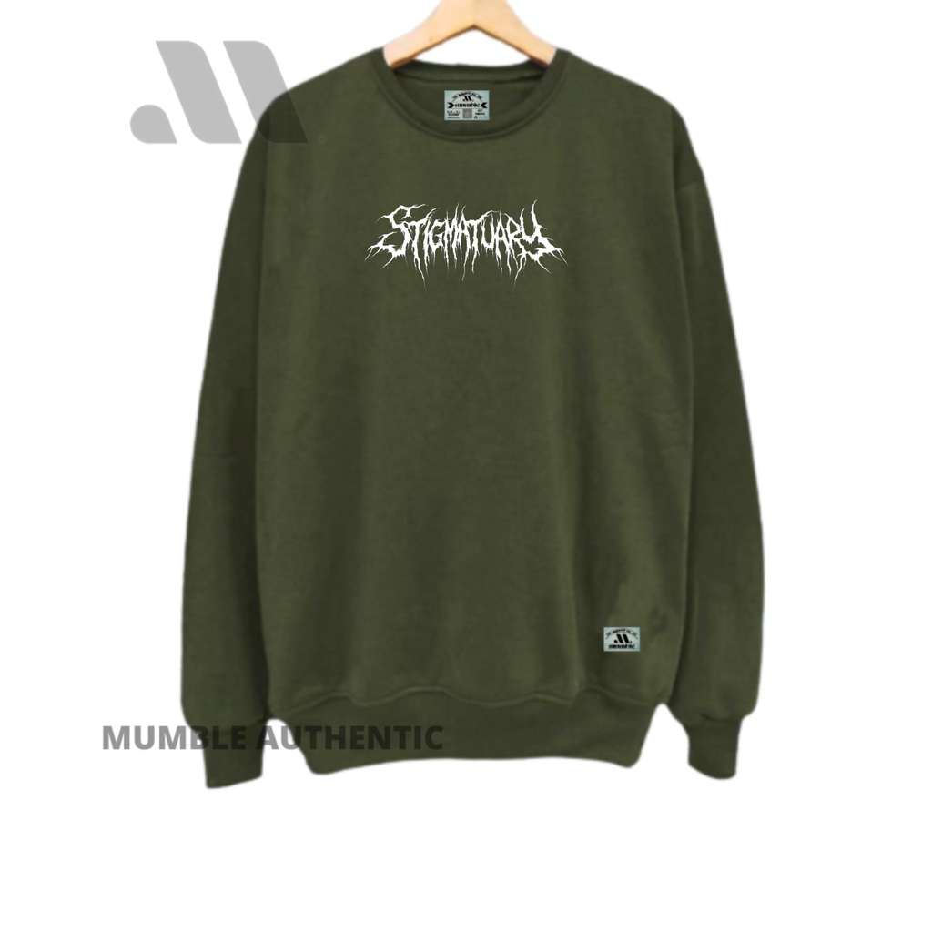 Sweter Laki Hijau Army Aesthetic Brand Local bandung Unisex Sweater Crewneck Distro Original Premium Sweatshirt Ori