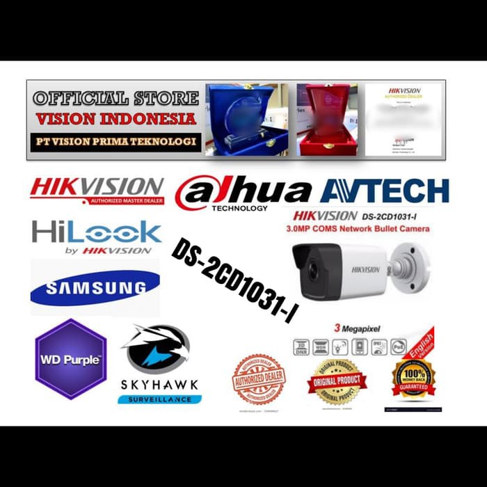 NEW IP CAMERA HIKVISION 3MP DS-2CD1031-I / Support POE + WDR