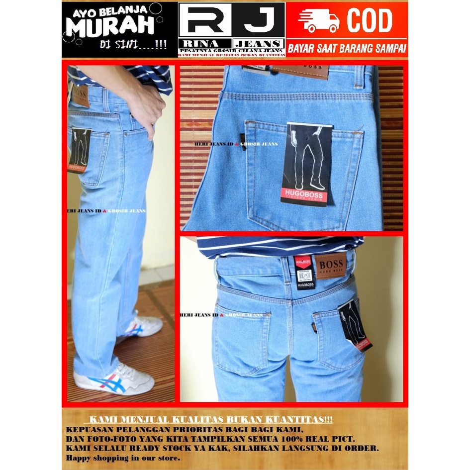 celana jeans pria hugo boos terlaris celana jeans panjang pria standar reguler bio blits