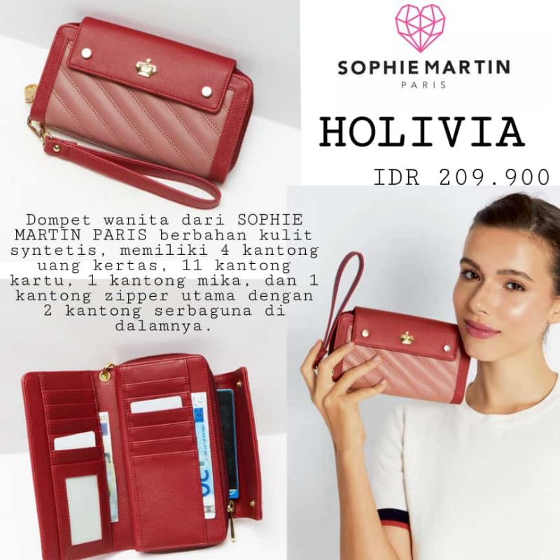 DOMPET SOPHIE MARTIN PARIS ORIGINAL DOMPET HOLIVIA SOPHIE MARTIN PROMO MURAH DOMPET SHOPIE MARTIN