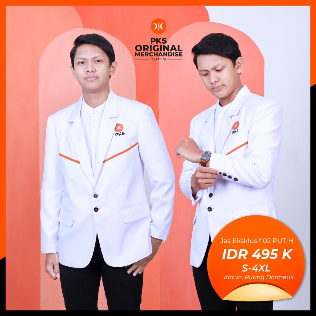 PKS Merchandise | Jas Ekslusif 01 Putih Jas PKS Laki-Laki