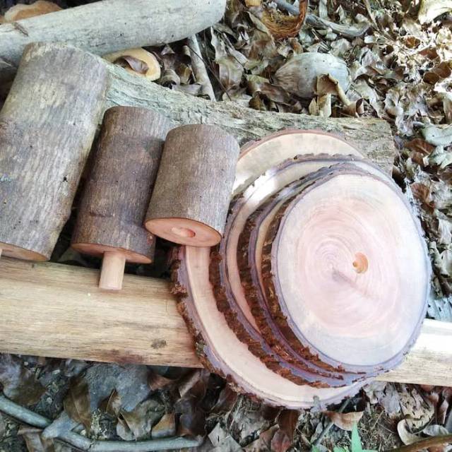 Rustic wooden wedding cup stand cake vintage alas tempat kue kayu