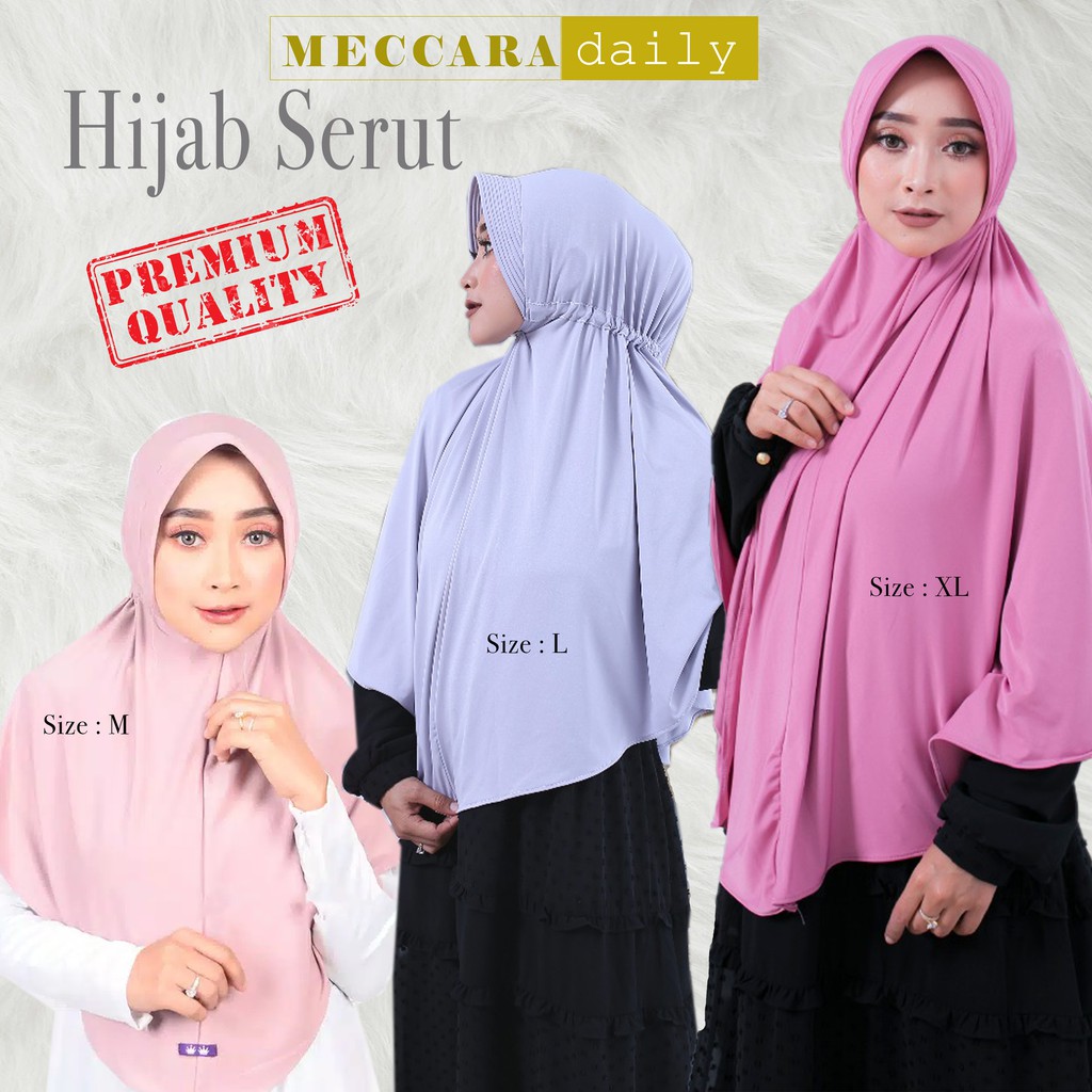 Hijab Instan Serut Jersey Size M L XL-3