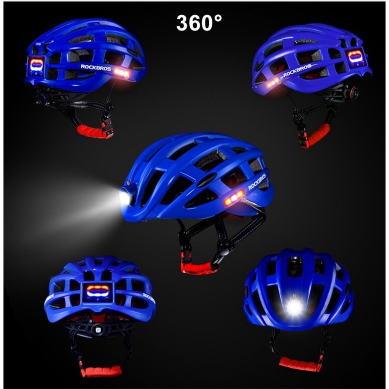 Helm Sepeda Senter LED Rockbros Light Cycling Bike Helmet Headlight