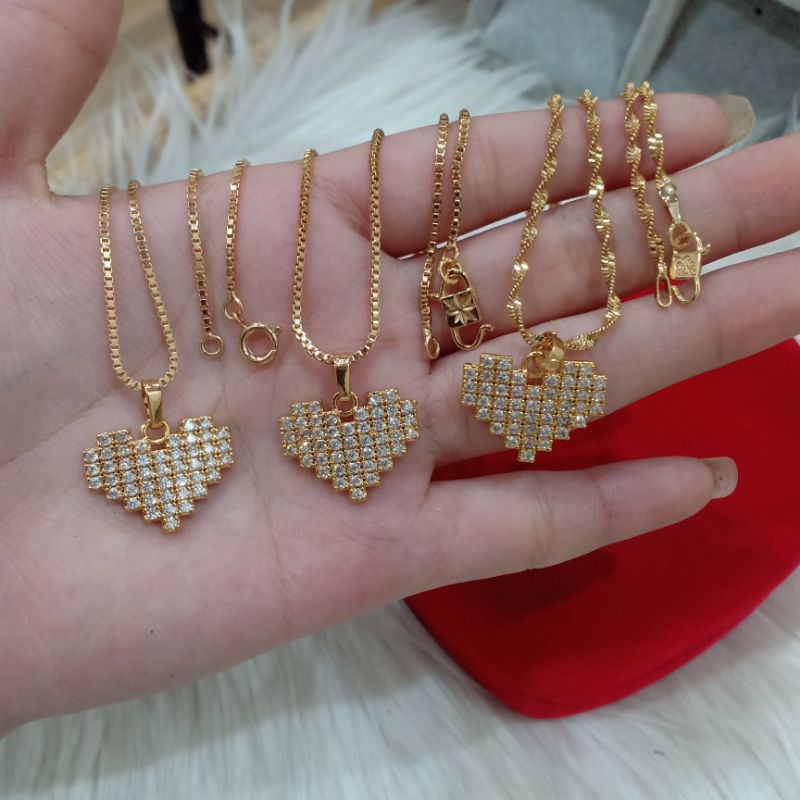 (Anti Karat) Kalung Wanita Love Full Mata