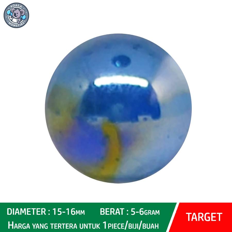 Kelereng Gundu Surfing Blue Macaw Marble Balap Berselancar Burung