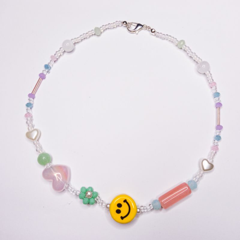 Candy Pop Smile Choker / Smile Beads Necklace / Kalung Smile Beads