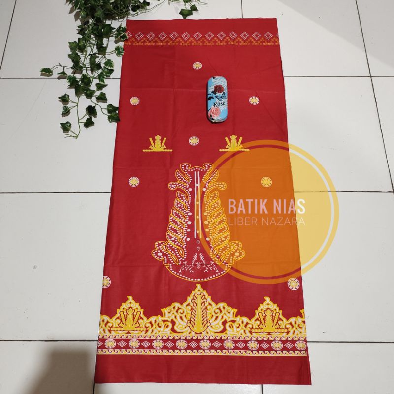 Batik Nias/ Bakal Batik Nias Motif Makhota Merah Original