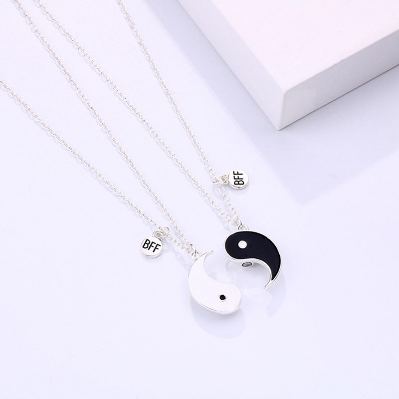 2pcs / Set Kalung Rantai Liontin Yin Yang Bff Untuk Pasangan