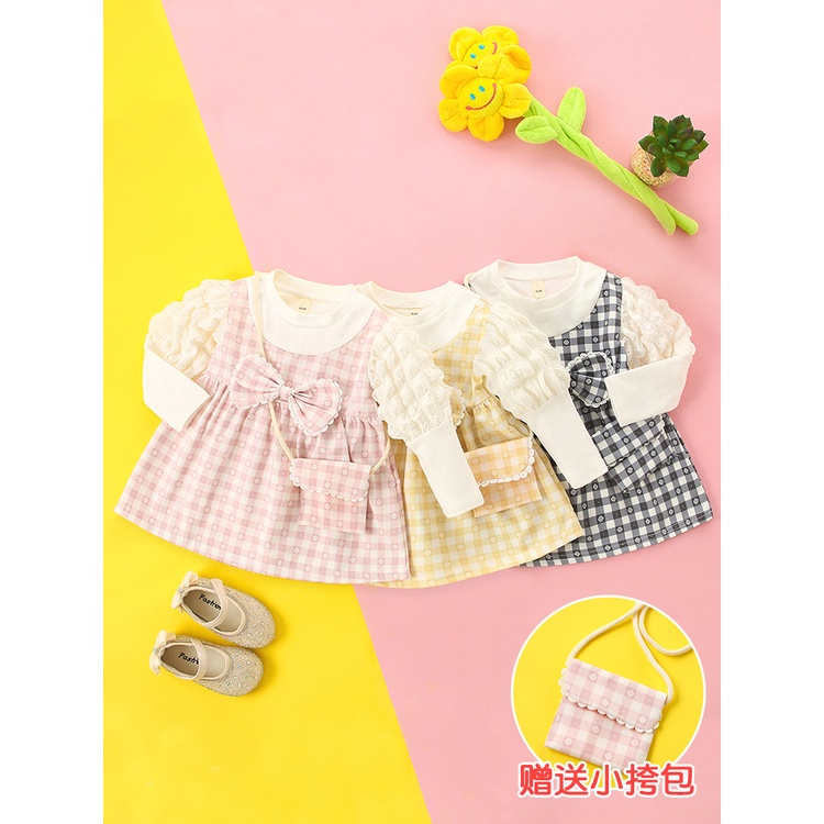 [FREE SLING BAG] Dress Xena Bayi -  2 Tahun - Gaun Baby Gaya Korea Dress Anak Perempuan Dres Lengan Motif Pesta Fashion