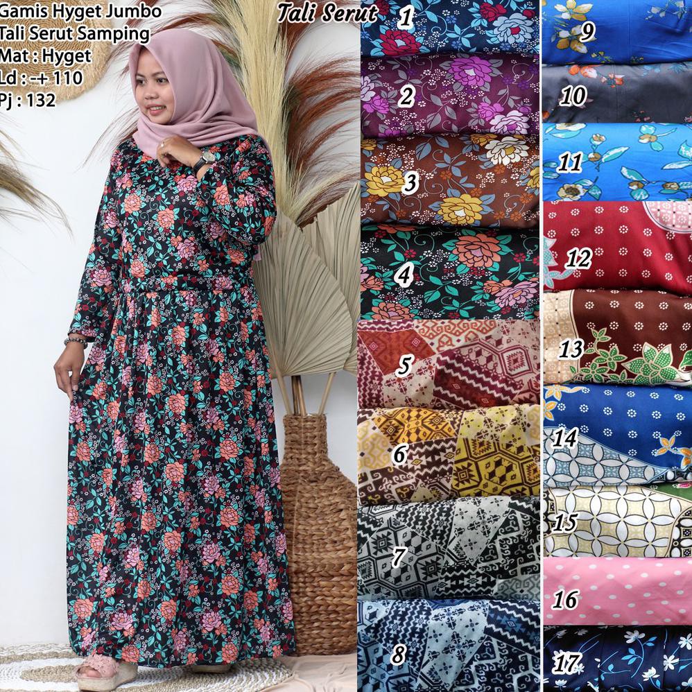 Gamis Hyget Jumbo,Tali Serut Samping Non Busui Terlaris CITRA_HIJABSTORE
