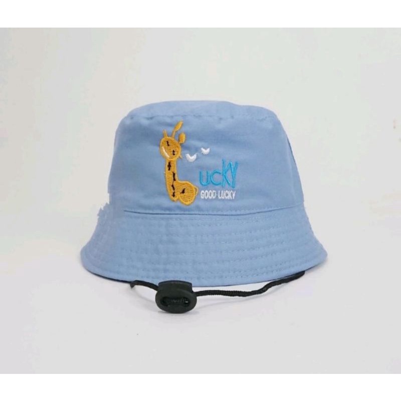 Topi bucket anak Jerapah Bordir ucky